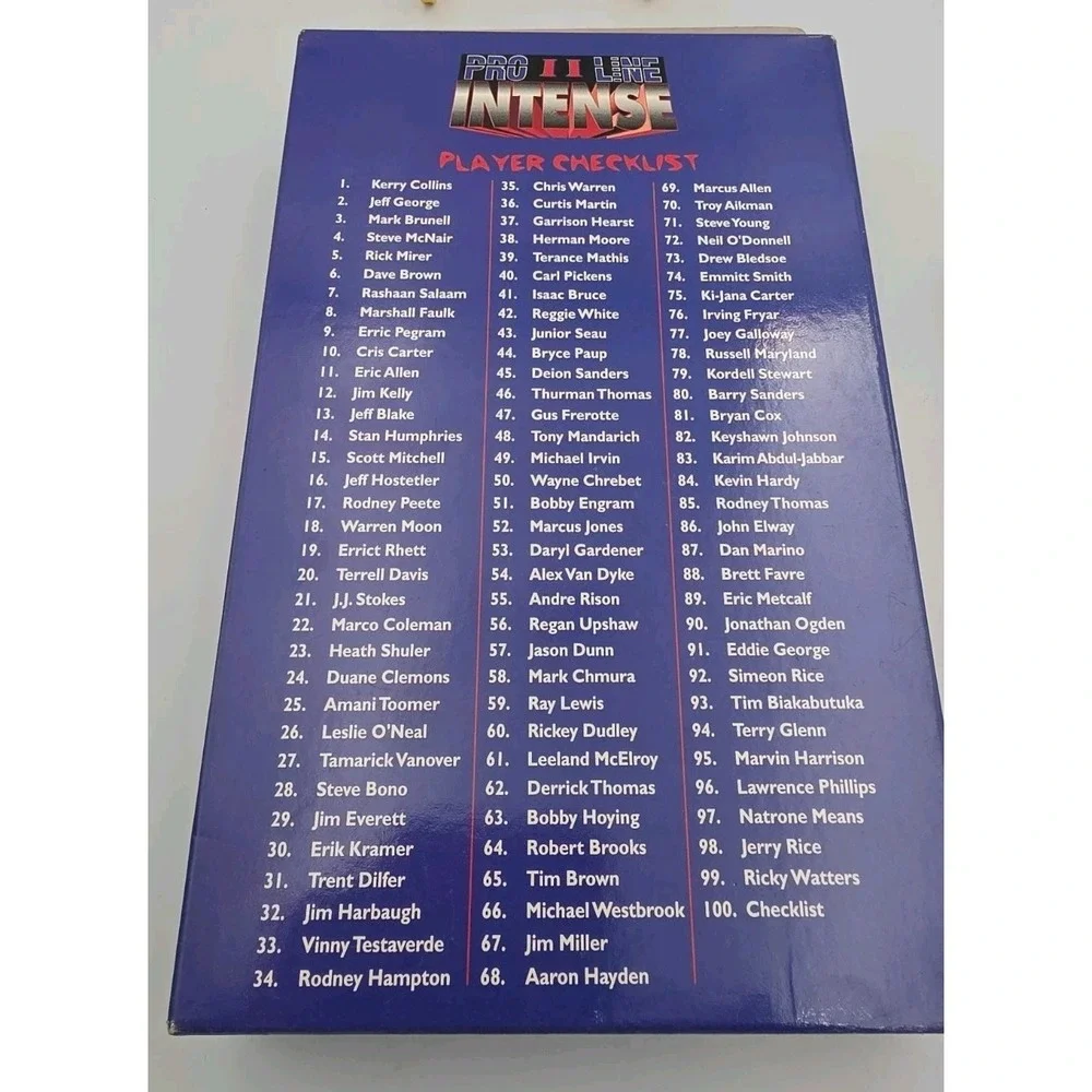1996 Pro Line II Intense Football 5 Card Factory Sealed Pack NFL Score Board